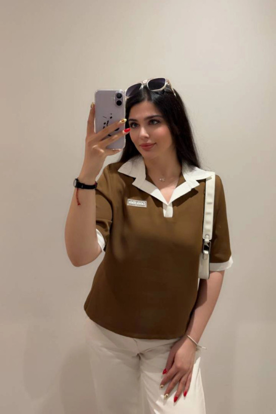 خرید پولوشرت زنانه رنگ قهوه ای سویل کالکشن