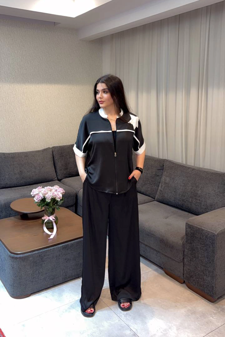 ست تی شرت و شلوار جونیور مدل ستاره رنگ مشکی
