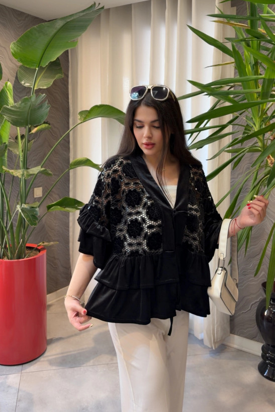 کت وارداتی عروسکی زنانه مخمل و دانتل