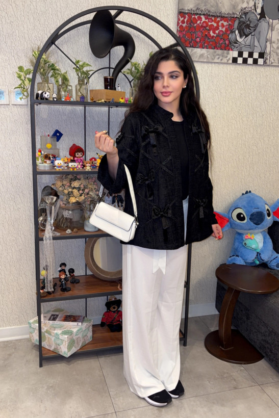 کت وارداتی زنانه پاپیونی مخمل